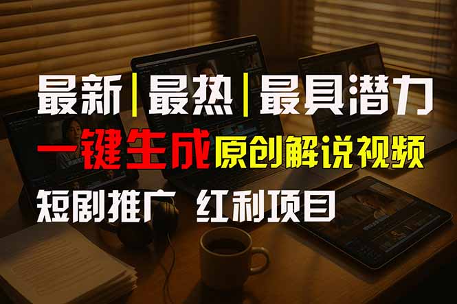 短剧推广新思路，AI一键生成原创解说视频，10分钟产出100条，30天赚了5.5w-快名资源网