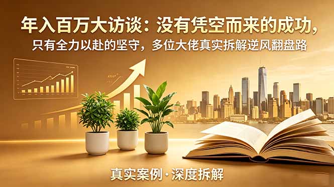 年入百万大访谈-更新：没有凭空而来的成功，只有全力以赴的坚守，多位大佬真实拆解逆风翻盘路-快名资源网