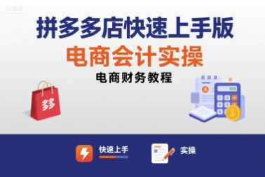 拼多多店快速上手版电商会计实操-电商财务教程-快名资源网