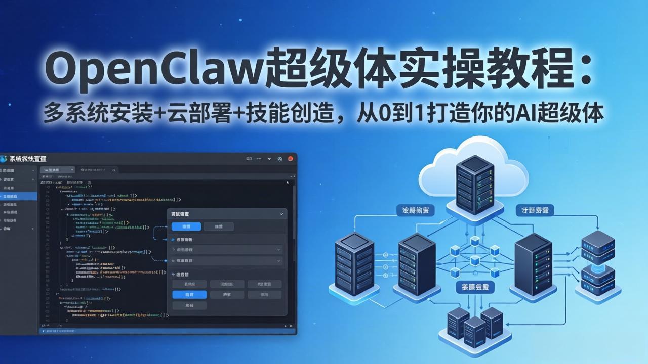 OpenClaw-小龙虾 超级体实操教程：多系统安装+云部署+技能创造，从0到1打造你的AI超级体-快名资源网