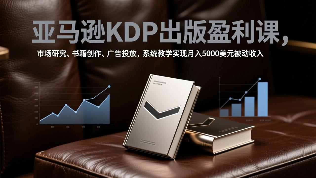 亚马逊KDP出版盈利课，市场研究、书籍创作、广告投放，系统教学实现月入5000美元被动收入-快名资源网