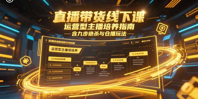 直播带货线下课，运营型主播培养指南，含九步绝杀与仓播玩法-快名资源网