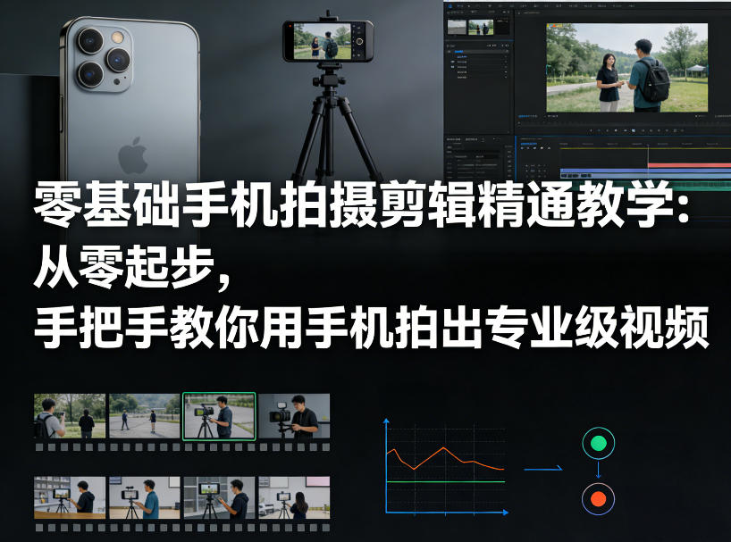 零基础手机拍摄剪辑精通教学：从零起步，手把手教你用手机拍出专业级视频-快名资源网