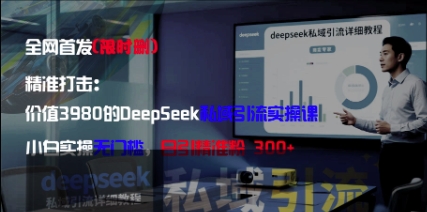 精准打击：价值3980的DeepSeek私域引流实操课，小白实操无门槛，日引精准粉300+-快名资源网