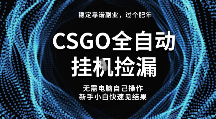 【稳定副业】全球最热门游戏CSGO全自动捡漏，最新玩法，新手小白日入5张+【揭秘】-快名资源网