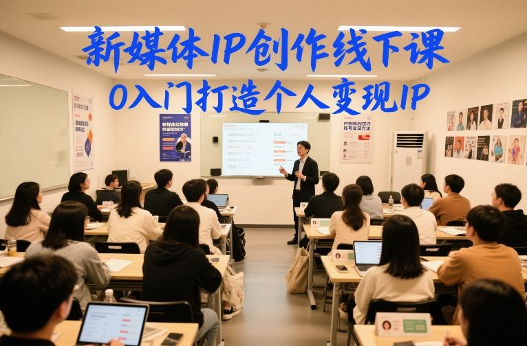 新媒体IP创作线下课，0入门打造个人变现IP-快名资源网