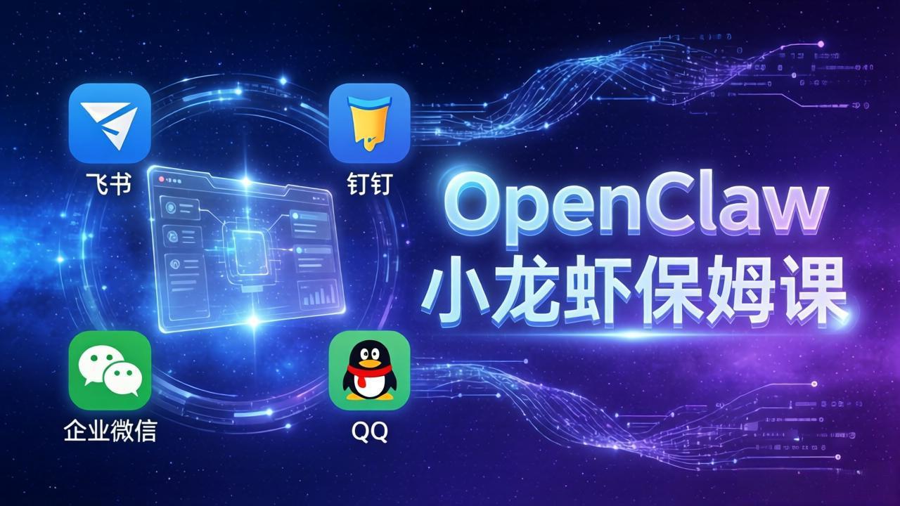 OpenClaw小龙虾保姆课： Windows/macOS/Linux/Docker全系统安装，飞书+钉钉+企业微信+QQ 全接入-快名资源网