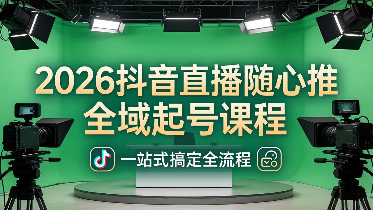 2026抖音直播随心推全域起号课程：一站式搞定直播起号、稳号、放量全流程(更新4月-快名资源网