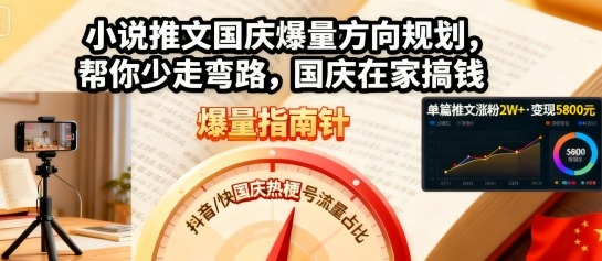 小说推文国庆爆量方向规划，帮你少走弯路，国庆在家搞钱-青虫资源网