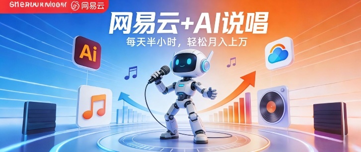 网易云+AI说唱，每天半小时，AI内容创作+流量变现，轻松月入1W-快名资源网