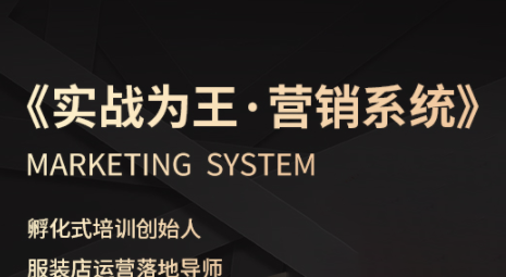 老杨·服装老板必修课《实战为王-营销系统》实现业绩被动式增长-快名资源网