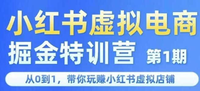 小红书虚拟电商掘金特训营第1期，从0到1，带你玩转小红书虚拟店铺-快名资源网