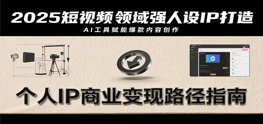 2025短视频领域强人设IP打造，结合爆款案例与AI工具应用，从个人出镜到商业成交转化-快名资源网
