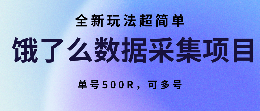 饿了么数据采集项目，全新玩法超简单，单号500R，可多号-快名资源网