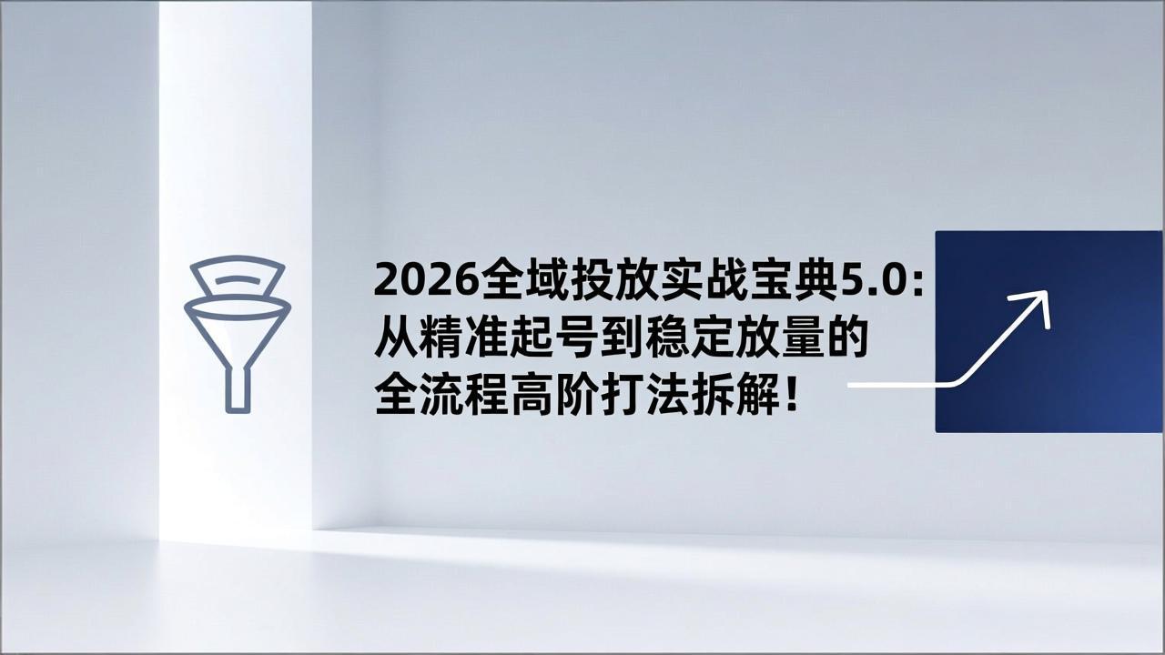 2026全域投放实战宝典5.0：从精准起号到稳定放量的全流程高阶打法拆解！-快名资源网
