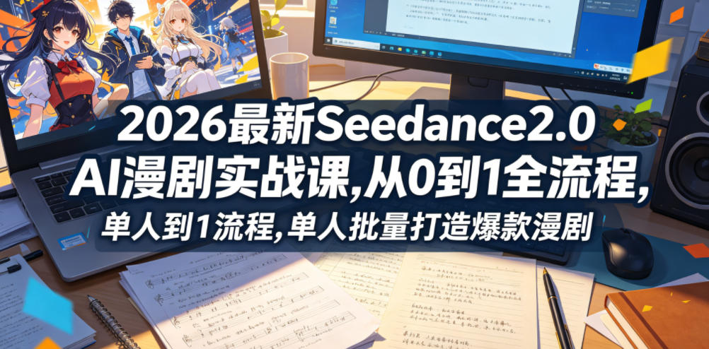 2026最新Seedance2.0 AI漫剧实战课,，从0到1全流程，单人批量打造爆款漫剧-快名资源网