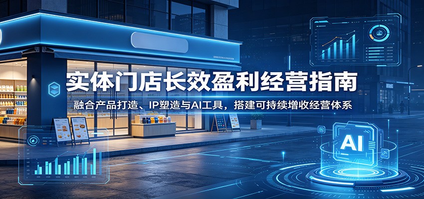 实体门店长效盈利经营指南：融合产品打造、IP塑造与AI工具，搭建可持续增收经营体系-快名资源网