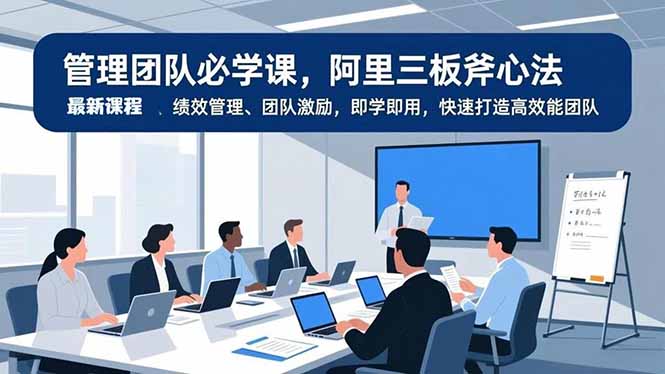 管理团队必学课，阿里三板斧心法、绩效管理、团队激励，即学即用，快速打造高效能团队-快名资源网