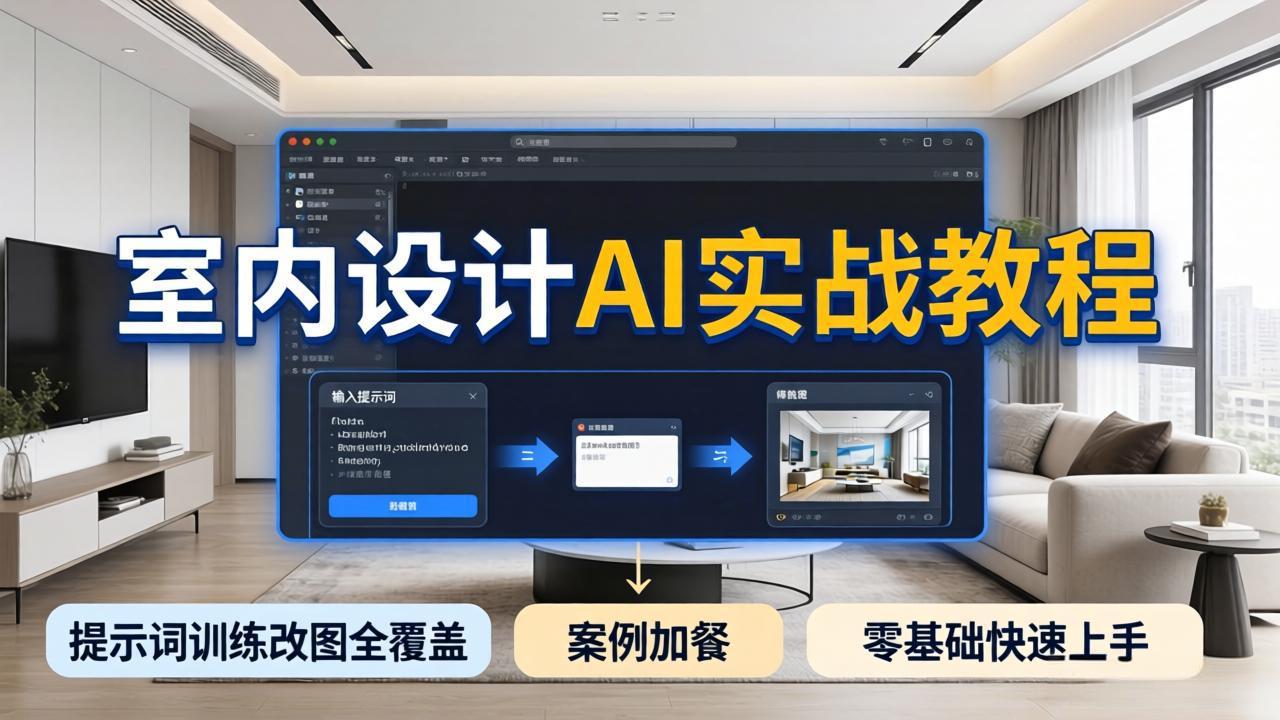 2026室内设计AI实战教程，提示词训练改图全覆盖，搭配案例加餐，零基础也能快速上手-快名资源网