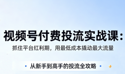 渔财老师·视频号付费投流实战课(更新5月)-快名资源网