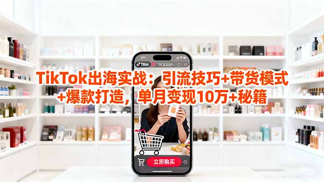 「TikTok出海实战」引流技巧+带货模式+爆款打造，单月变现10万+秘籍-快名资源网