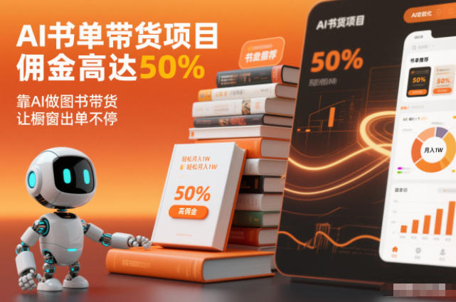 AI书单带货项目，佣金高达50%，靠AI做图书带货，让橱窗出单不停，轻松月入1W-快名资源网