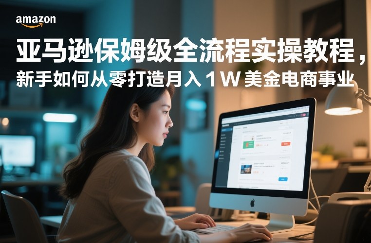 亚马逊保姆级全流程实操教程，新手如何从零打造月入1W美金电商事业-快名资源网