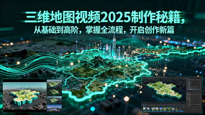 三维地图视频2025制作秘籍，从基础到高阶，掌握全流程，开启创作新篇-青虫资源网