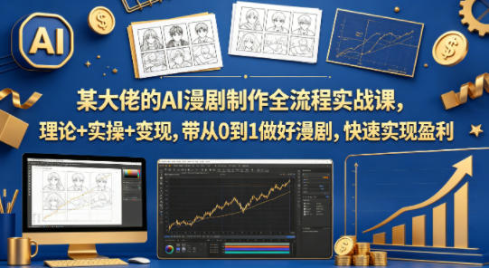 某大佬的AI漫剧制作全流程实战课，理论+实操+变现，带从0到1做好漫剧，快速实现盈利-快名资源网