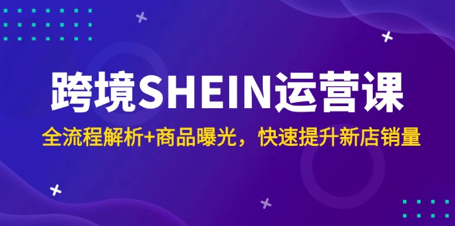 跨境SHEIN运营课，全流程解析+商品曝光，快速提升新店销量-青虫资源网