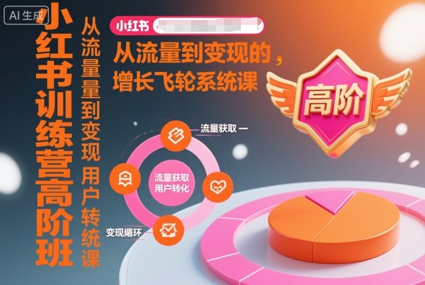 小红书训练营高阶班，从流量到变现的增长飞轮系统课-快名资源网