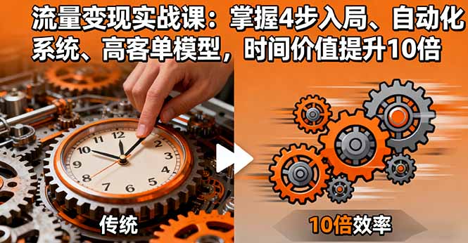 流量变现实战课：掌握4步入局、自动化系统、高客单模型，时间价值提升10倍-青虫资源网