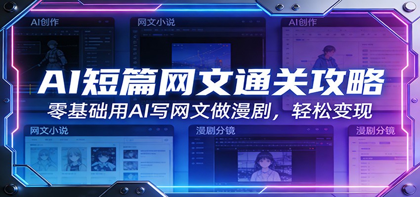AI短篇网文通关攻略：零基础用AI写网文做漫剧，轻松变现-快名资源网
