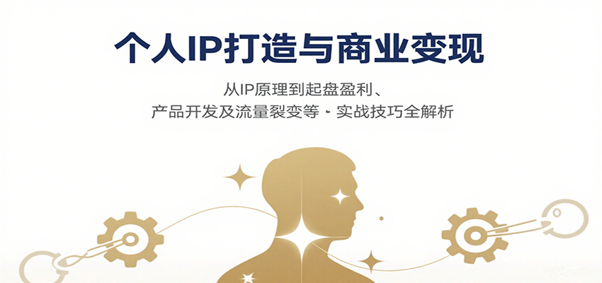 个人IP打造与商业变现，从IP原理到起盘盈利、产品开发及流量裂变等实战技巧全解析-快名资源网