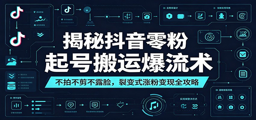 揭秘抖音零粉起号搬运爆流术：不拍不剪不露脸，裂变式涨粉变现全攻略-快名资源网