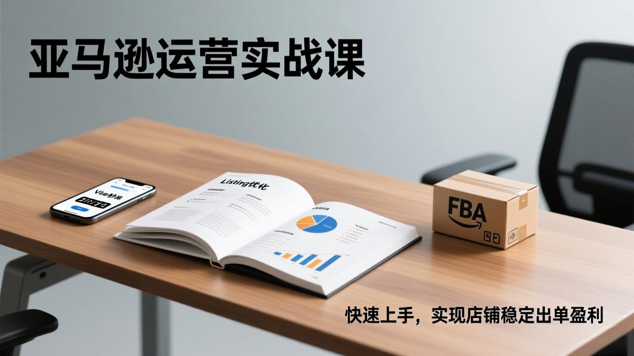 亚马逊运营实战课，Listing优化、Vine秒杀、FBA发货，快速上手，实现店铺稳定出单盈利-快名资源网