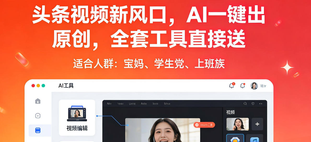 头条视频新风口，AI一键出原创，全套工具直接送，人人可做，有手就行【揭秘】-快名资源网