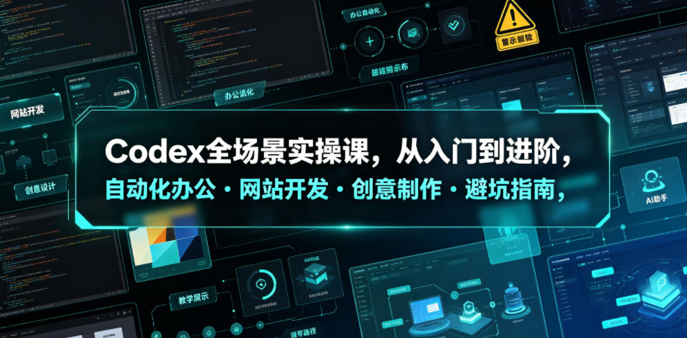 Codex全场景实操课，从入门到进阶，自动化办公・网站开发・创意制作・避坑指南，全流程教学-快名资源网