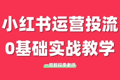 李老师·小红书运营投流，0基础实战教学(更新)-快名资源网
