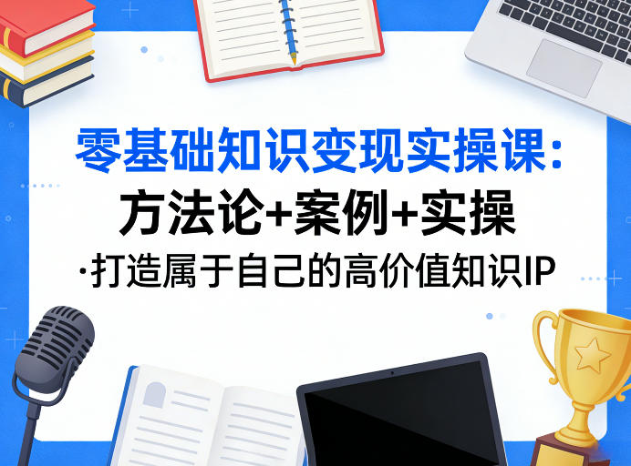 零基础知识变现实操课，方法论+案例+实操，打造属于自己的高价值知识IP-快名资源网