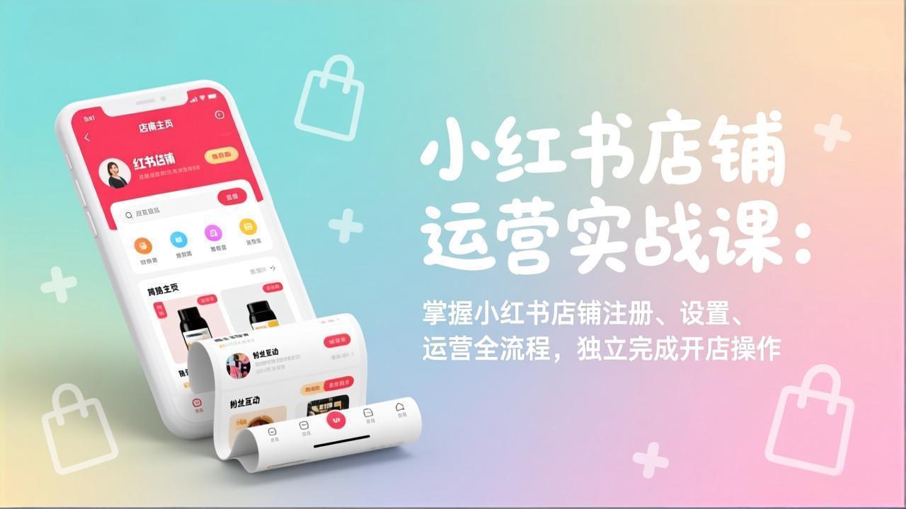小红书店铺运营实战课：掌握小红书店铺注册、设置、运营全流程，独立完成开店操作-快名资源网