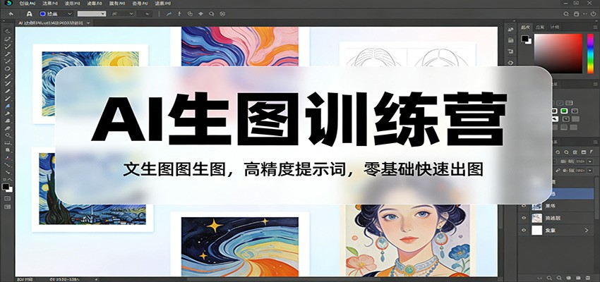 AI生图训练营：文生图图生图，高精度提示词，零基础快速出图-快名资源网