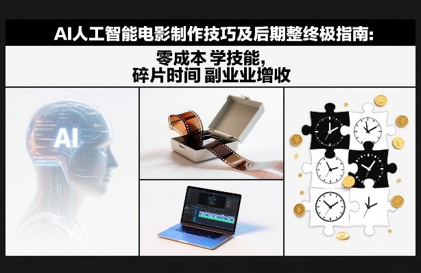 AI人工智能电影制作技巧及后期完整终极指南：零成本学技能，碎片时间副业增收-青虫资源网