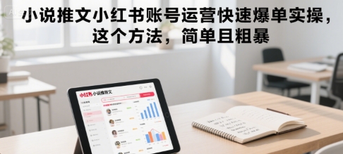 小说推文小红书账号运营快速爆单实操，这个方法，简单且粗暴-快名资源网