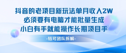 老项目新玩法单月收入2W小白有手就能操作长期项目-青虫资源网