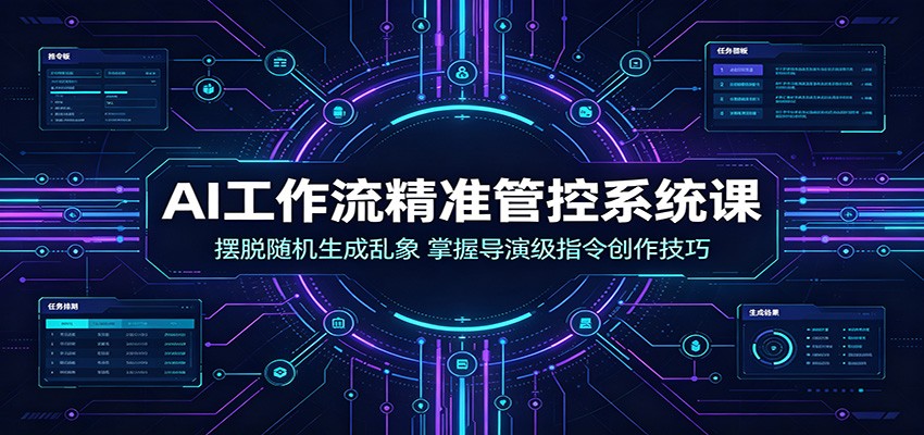 AI工作流精准管控系统课：摆脱随机生成乱象，掌握导演级指令创作技巧-青虫资源网