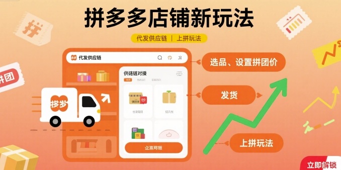 拼多多店铺新玩法，代发供应链上拼玩法-快名资源网