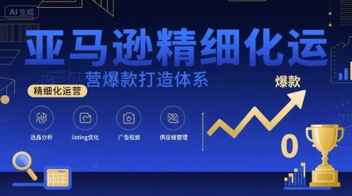 亚马逊精细化运营爆款打造体系，视频课+全套资料文档-快名资源网