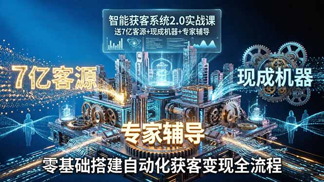 智能获客系统2.0实战课：送7亿客源+现成机器+专家辅导，零基础搭建自动化获客变现全流程-快名资源网