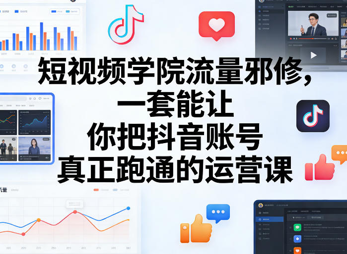 短视频学院流量邪修，一套能让你把抖音账号真正跑通的运营课-快名资源网